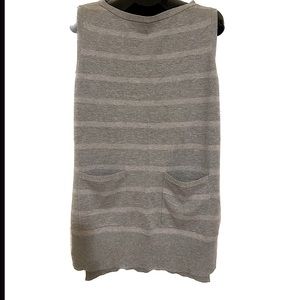Banana Republic Gray Striped Tunic Sweater Dress Sleeveless